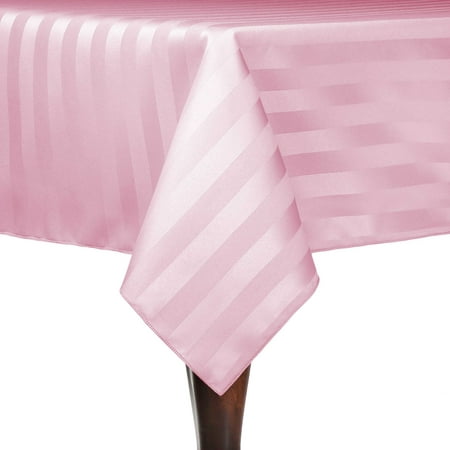 

Ultimate Textile (10 Pack) Satin-Stripe 60 x 108-Inch Rectangular Tablecloth - for Wedding and Catering Hotel or Home Dining use Light Pink