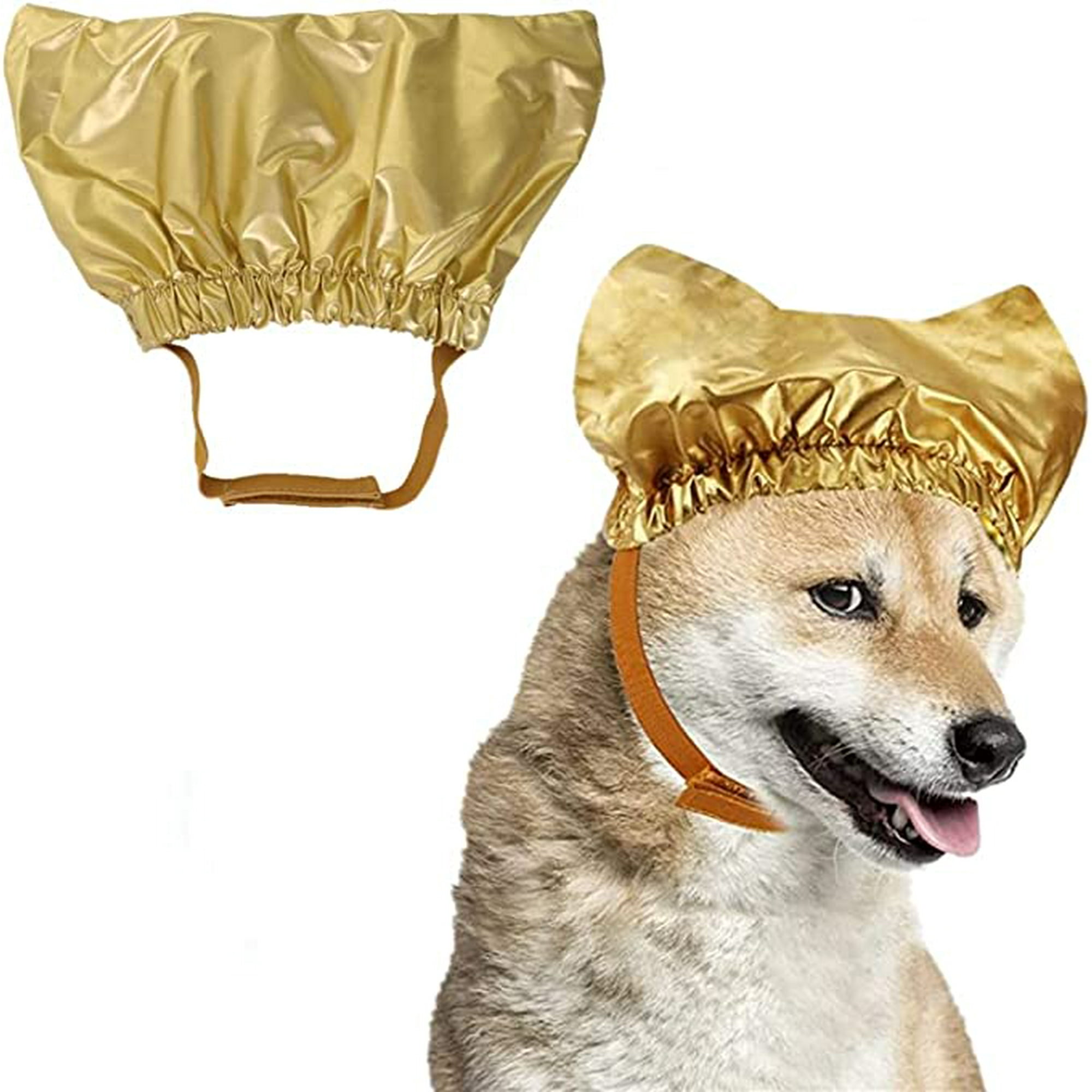 nipocaio Pet Shower Cap Waterproof Reusable Bath Ear Covers with Adjustable Strap Prevent Water in Ears Elastic Headgear for Cat Dog Kitten Puppy M Gold Walmart