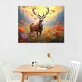 thumbnail image 2 of JRXY  Deer Wall Art: Deer Decorations, Elk Decor, Wildlife Wall Art, Deer Pictures for Home with Forest and Wildlife Canvas Wall Decoration. 20x16in, 2 of 6