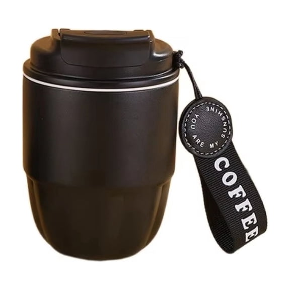 Stainless Steel insulated Travel Coffee Mug | 11 Ounce Black Portable Reusable Coffee Tumbler with Lid for Car office Travel