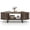 Walnut, variant on Costway Oval Coffee Table, 47.5” Wooden Center Table with Storage, Sliding Tambour Doors Walnut