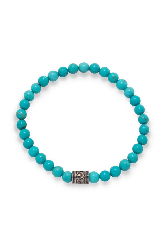 Dyed Magnesite Bead Stretch Bracelet with 6mm Beads Mens Womens