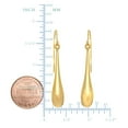thumbnail image 4 of Jewelstop 14K Fancy Yellow Gold Dangle Tear Drop Puffed Hoop Earrings, Fishhook Clasp - 5 X 30mm, 1.2gr., 4 of 6