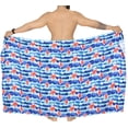 thumbnail image 4 of HAPPY BAY Men's Pareo Standard Party Surf Sarong Beach Wrap One Size Navy, Floral Summer Vacation Aloha, 4 of 5