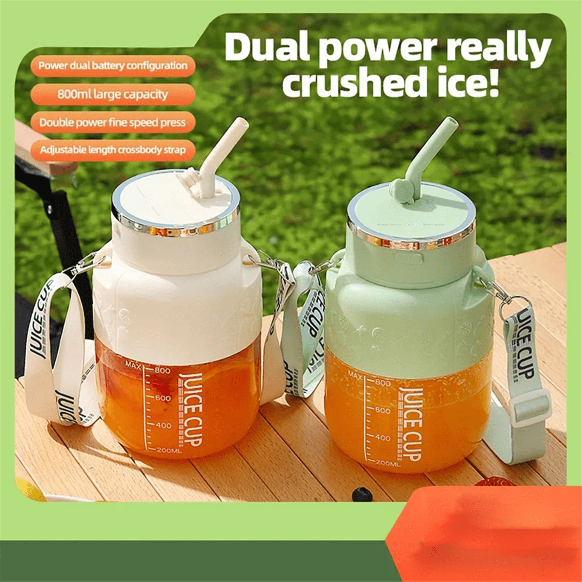 Wireless Portable Juicing Bucket Electric 800ml Cup Fresh Fruit Juicer with LargeCapacity and 10 StainlessSteel Blades,A