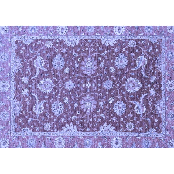 Ahgly Company Machine Washable Indoor Rectangle Oriental Blue Traditional Area Rugs, 3' x 5'