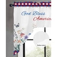 thumbnail image 3 of 4th of July Kitchen Swag Valances for Windows, Independence Day Spring Floral Love Heart Plaid Swag Valances Curtains for Living Room, Rod Pocket Window Treatments for Bathroom, Bedroom, 56"x36", 3 of 6