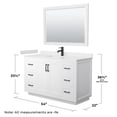 thumbnail image 6 of Wyndham Collection Miranda 54" Wood&Marble Single Bathroom Vanity in White/Black, 6 of 7