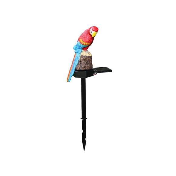Yuarrent Luces solares en forma de pájaro para jardín, diseño de escena al aire libre interesante para el hogar, lámpara LED de loro para césped, Iluminación y accesorios Rojo Yuarrent HA072817-01