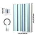 thumbnail image 3 of COM1950s Striped Stall Shower Curtain, Blue Purple Teal Aqua Lavender Colored Vertical Stripes Geometric Abstract Vintage, Fabric Bathroom Decor Set with Hooks, 71" W x 79" L, 3 of 8