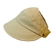 thumbnail image 3 of Sombrero para el sol para mujer, sombrero informal de ala ancha con protección solar, sombrilla, cola de caballo, senderismo Caqui, 3 of 9