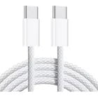 Cable Usb Tipo C 2 Metros 240w Trenzado Para Macbook Pro Air Blanco