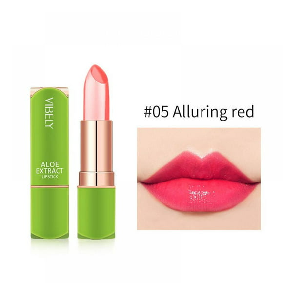 6 Colors Aloe Vera Lipstick Jelly Lipstick Long Lasting Moisturizing Lip Balm Magic Temperature Color Changing Lip Care