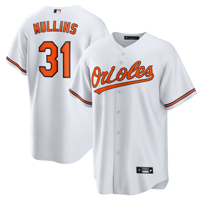Camiseta clásica de béisbol blanca de Cedric Mullins de los Baltimore Orioles con número de estrella bordado.-M