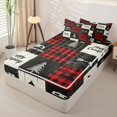 thumbnail image 2 of catabedysis Geometric Grid Camping Zipper Twin Comforter Sets with Fitted Sheet and 2 Pillowcases,Happy Camping Patchwork Print Zipper Bedding Set For Boys,Multicolor,Black Reversible,4-Piece, 2 of 7