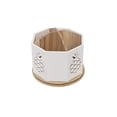 thumbnail image 3 of White Rotating Desktop Organizer with Pineapple Cutouts, 3 of 4