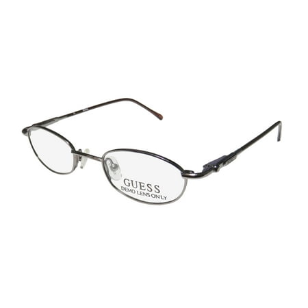 New Guess 1067 Unisex/Boys/Girls/Kids Oval Full-Rim Gunmetal / Brown Oval Classy For Children Run Small Frame Demo Lenses 41-18-120 Flexible Hinges Eyeglasses/Spectacles