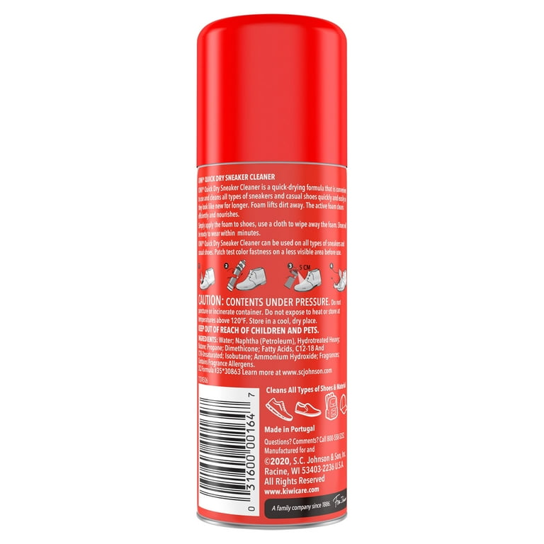 KIWI Quick Dry Sneaker Cleaner Spray, 5.5 oz (1 Aerosol Spray)