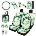 thumbnail image 2 of XYZCANDO Green Camouflage Trash Can Lipstick Cover Handbrake Cover Fender Cover Keychain Seat Belt Cover Steering Wheel Cover Armrest Cover Car Cushion Cover Car Coasters Washable, 2 of 7