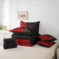 thumbnail image 6 of Feelyou Couple Anniversary Bedding Comforter Set 7 Pieces, Black Red Fashion Splicing Full Bedding Set, Valentine's Day Love Heart Reversible Fitted Sheet Flat Sheet, Super Cozy Room Decor, 6 of 8