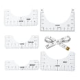 thumbnail image 1 of IMENGL Clearance! Delayuji Measuring Tool Ruler Crewneck T Shirt Alignment Ruler Pvc Sewing Collar Measuring Clothes Tool Ruler Set Crewneck T Shirt Centering Ruler One Size Clear, 1 of 6