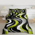 thumbnail image 2 of Manfei Adult Modern Geometric Bedding Comforter Set, Green Yellow Stripes Twin Comforter Sets, Minimalst Minimalism Reversible Bedding Set, Microfiber Bedroom Decor, 2 Pieces, 2 of 8