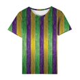 thumbnail image 1 of Outfmvch T-Shirts Mardi Gras pour Femmes, T-Shirts Graphiques, T-Shirts de Carnaval, Vêtements Mardi Gras, T-Shirt Imprimé à Manches Courtes Col Rond Mode Décontracté Vert TG, 1 of 4
