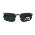 thumbnail image 2 of Polarized Antiglare Mens Baseball Half Rim Sport Light Weight Sunglasses Silver Black, 2 of 3