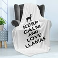 thumbnail image 4 of Llama Soft Flannel Fleece Blanket, Monochrome Pop Culture Phrase with Llama Silhouette South American Wildlife, Cozy Plush for Indoor and Outdoor Use, 60" x 80", Charcoal Grey White, by Ambesonne, 4 of 5