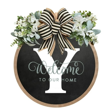 

2024 Clearance Funny Welcome Sign Front Door Rustic Round Outdoor Indoor Spring Wreath Farmhouse Porch Wreath Wood Decoration Sign Housewarming Summer Fall Home Wall Decor