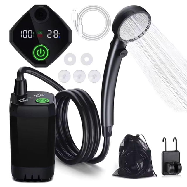 Douche de Camping Portable, Douche de Camping Rechargeable, Mode Double Vitesse, pour Randonnée Z7T0 Douche Électrique