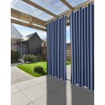 thumbnail image 3 of Outdoor Curtains for Patio Navy Blue and White Striped Geometric Waterproof Privacy Outside Curtains with Tiebacks Grommet Top Pergola Curtains for Porch Cabana Gazebo 2 Panels, 54x95 inch, 3 of 7