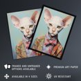 thumbnail image 2 of Stylish Sphynx Cat Oil Painting Pastel Colour Pet Portrait in Suit and Bow Tie Unframed Wall Art Print Poster Home Decor Premium, 2 of 5