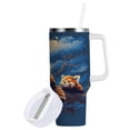 thumbnail image 2 of 30 oz Tumbler With Handle Stainless Steel Insulated Tumbler With Lid for Car Cup Holder Cute Red Panda, 2 of 9
