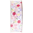 thumbnail image 4 of (3 pack) Offray Ribbon, White 7/8 inch Floral Grosgrain Ribbon, 9 feet, 4 of 10