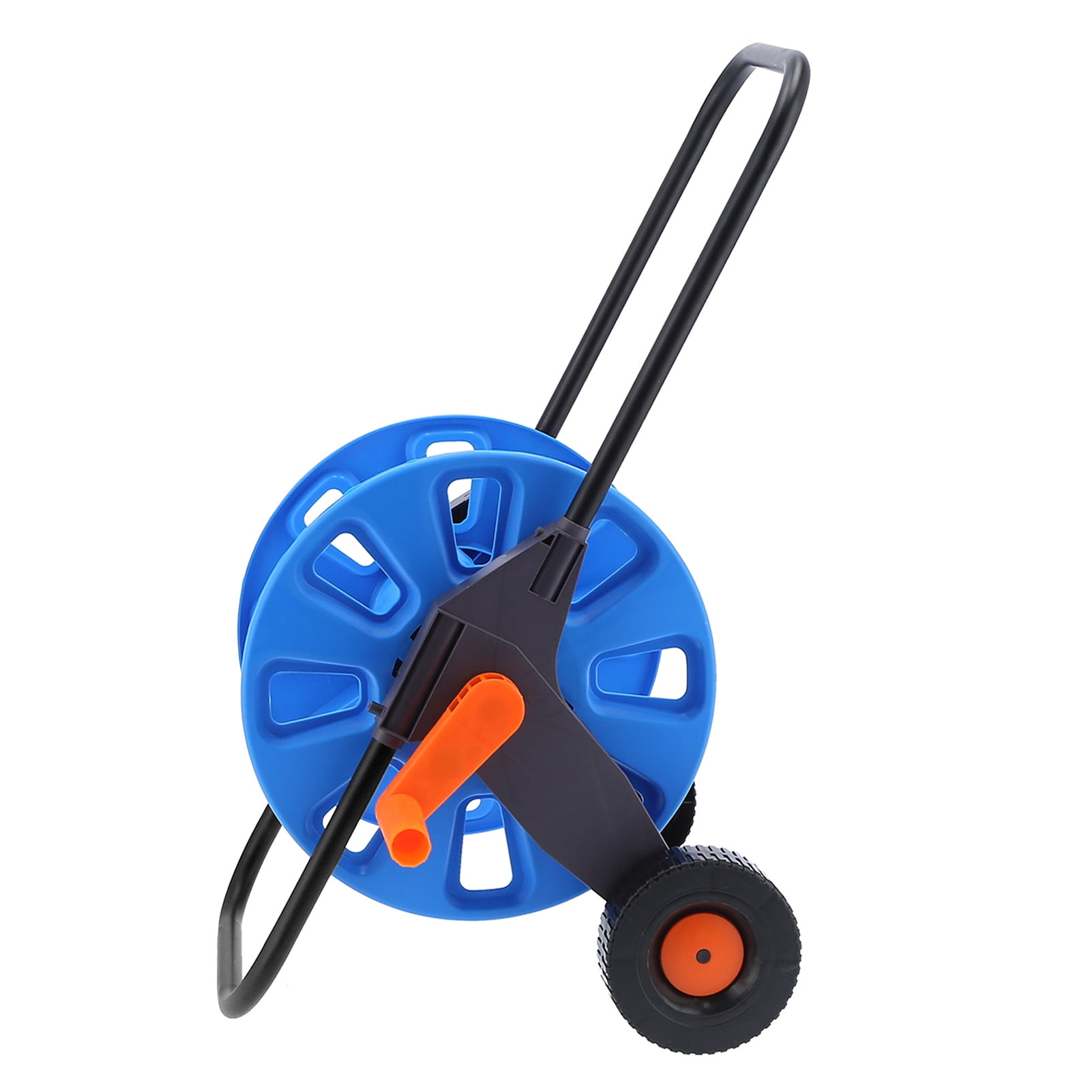 YAHHU Portable Garden Hose Reel Cart Heavy Duty Hand Push Water Pipe Storage Rack Organizer for G1/2 50m Tube 164ft / 50m Capacity for Lawn Yard Garden