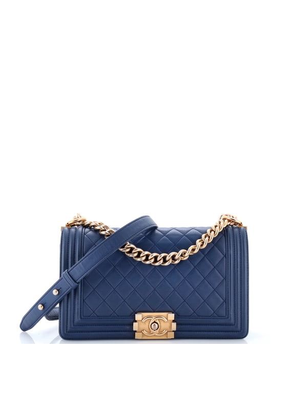 Pre-Owned Boy Flap Bag Quilted Lambskin Old Medium By Rebag