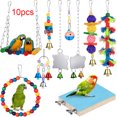 thumbnail image 1 of Flmtop 10Pcs Pet Bird Parrot Beads Bell Mirror Ball Hanging Swing Stand Cage Chew Toy Random Color, 1 of 8
