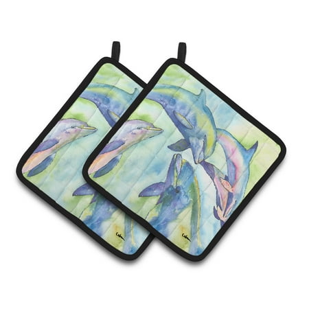 

Carolines Treasures 8548PTHD Dolphin Pair of Pot Holders 7.5HX7.5W multicolor