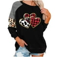 thumbnail image 2 of Going Out Tops for Women Viikei Womens Blouse Long Sleeve,2025 Fall Womens Tops Plus Clearance,Women Valentine's Day Love Print Raglan Long Sleeved Hooded Sweatshirt Multicolor XXXXL, 2 of 6