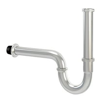 Ayna Decors Brass P Trap, 1 1/4 Bathroom Basin Waste Trap Drain Kit with Flange and Slip Joint Extension Tube, Adjustable Height Sink Waste Drain P-Trap Kit, Chrome Finish, 2 Pack