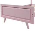 thumbnail image 4 of Kacho Wood Twin Platform Bed, Twin Size Bedframe with Headboard and Footboard, Wood Slat Support for Bedroom and Guest Room, for Teens, Adults, Girls and Boys, Easy to Assemble, Pink, 4 of 8