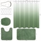 thumbnail image 3 of Juego de cortinas de ducha color verde salvia con alfombras, juegos de baño sólidos con cortina de ducha y alfombras, cortinas de ducha para baño, decoración de baño, 3 of 4