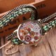 thumbnail image 3 of Reloj de pulsera tejido de múltiples capas para mujer Reloj de pulsera de cuarzo de aleación con esfera floral (verde), 3 of 4
