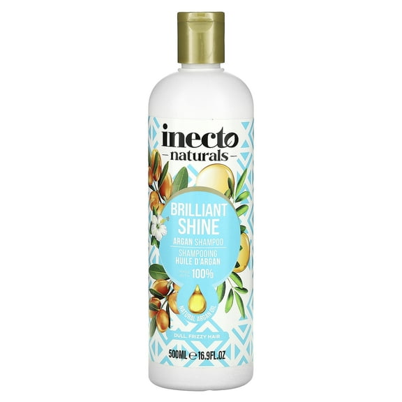 Inecto Naturals, Brilliant Shine Argan Shampoo, Dull & Frizzy Hair, 16.9 fl oz (500 ml)