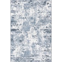Rugs.com Aurora Collection Rug – 3 Ft Round Vintage Blue Low Rug Perfect For Kitchens, Dining Rooms