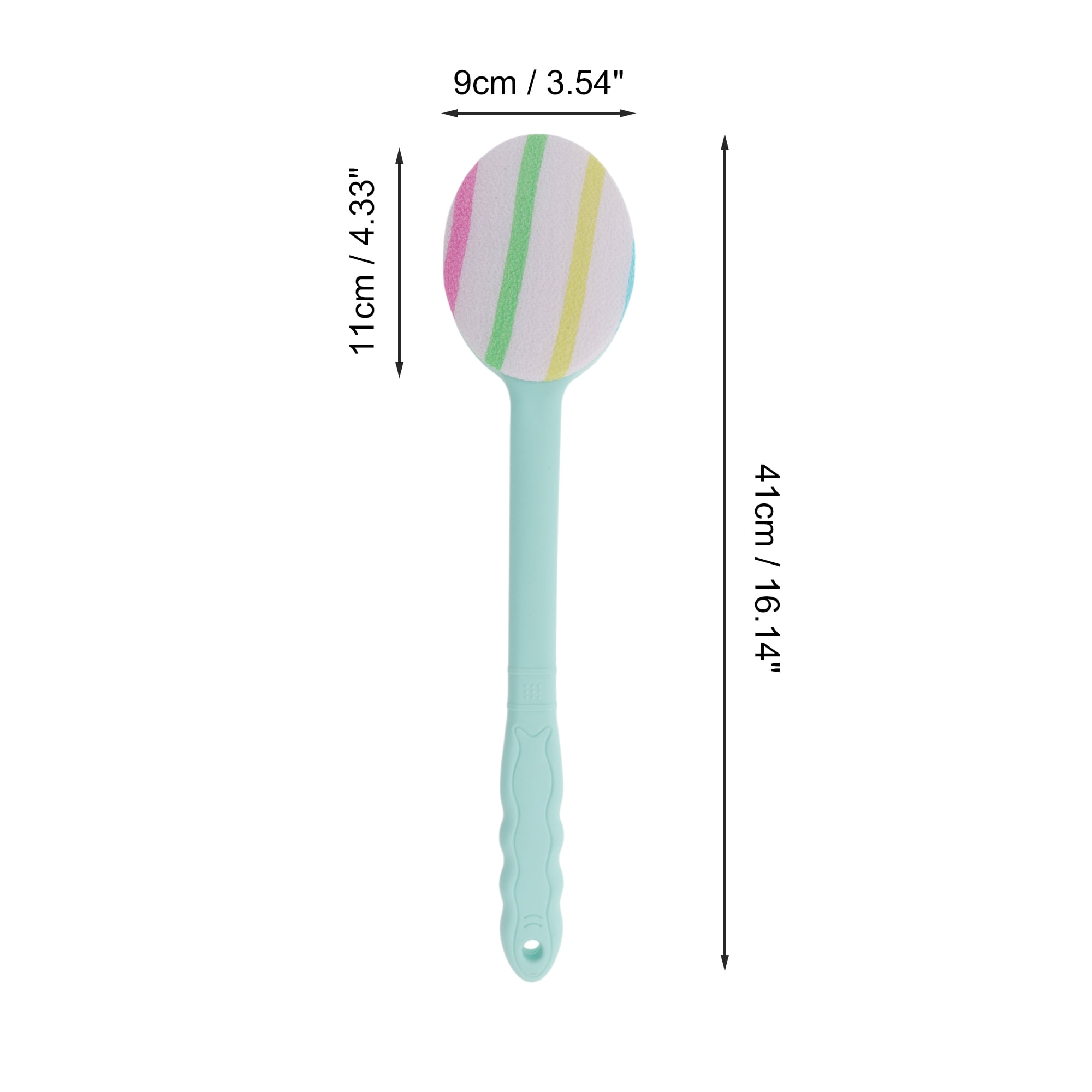 Unique Bargains 1pc Durable Long Handle Double-sided Bath Back Scrubber Green