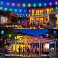 thumbnail image 4 of BDEKIL 200FT RGB+IC LED Outdoor String Lights, Color Changing with Chasing Effects, Waterproof, Dimmable, Shatterproof Bulbs, 4 of 8