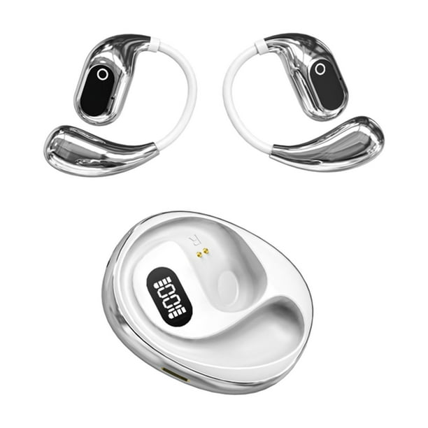Sidaley Auriculares inalámbricos inteligentes ABS Funcionalidad de traducción versátil que proporciona tiempo Real Electrónica Blanco Plata