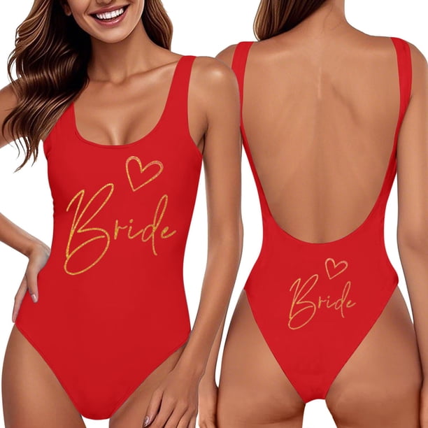 Traje de Baño Mujer Traje de Baño de Moda Para Mujer, Con Estampado de Letras, Bikini Sexy, Sin Mangas, Sin Espalda, Ropa de Playa de Verano, Trajes de Baño 533